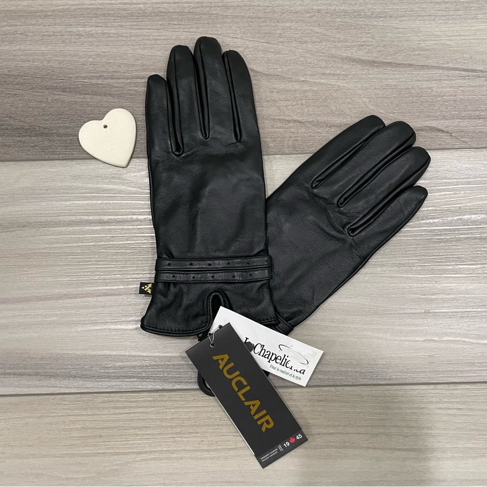 🇨🇦NWT AUCLAIR Ladies' Kate Sheepskin Gloves with Soft Lining Size 7.5 Black